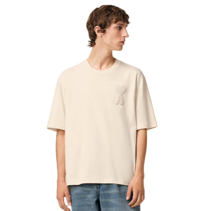 Ami Paris Ami De Coeur Patch T-Shirt ‘Beige’ | Hype Vault