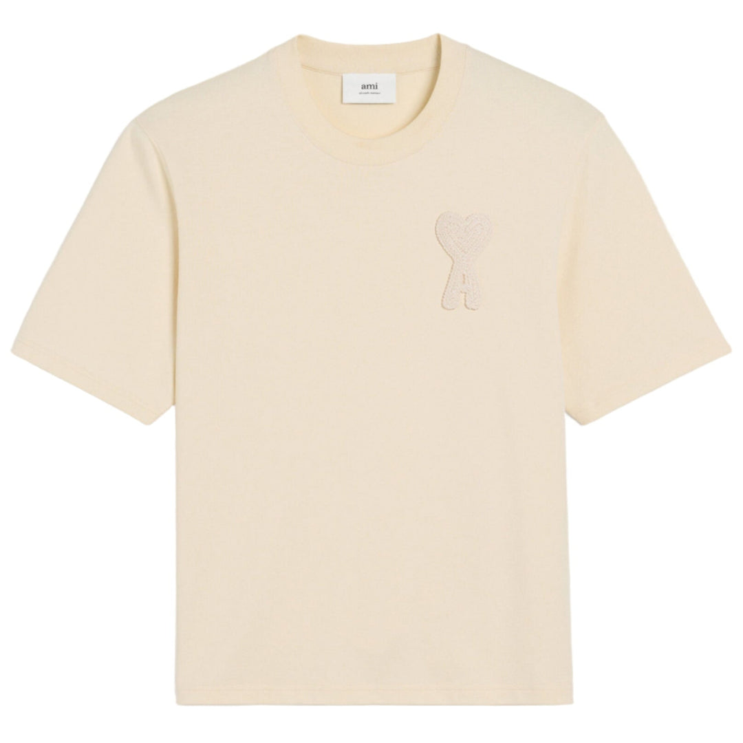 Ami Paris Ami De Coeur Patch T-Shirt ‘Beige’ | Hype Vault