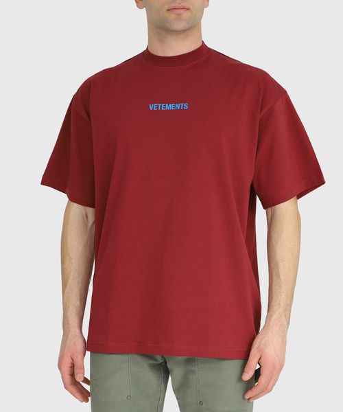 Vetements Bordeaux Royal Blue Logo Label T-Shirt