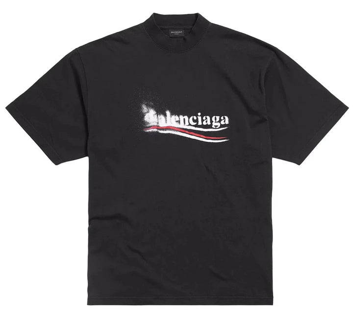 Balenciaga Political Stencil Medium Fit Tee Black (SS25)