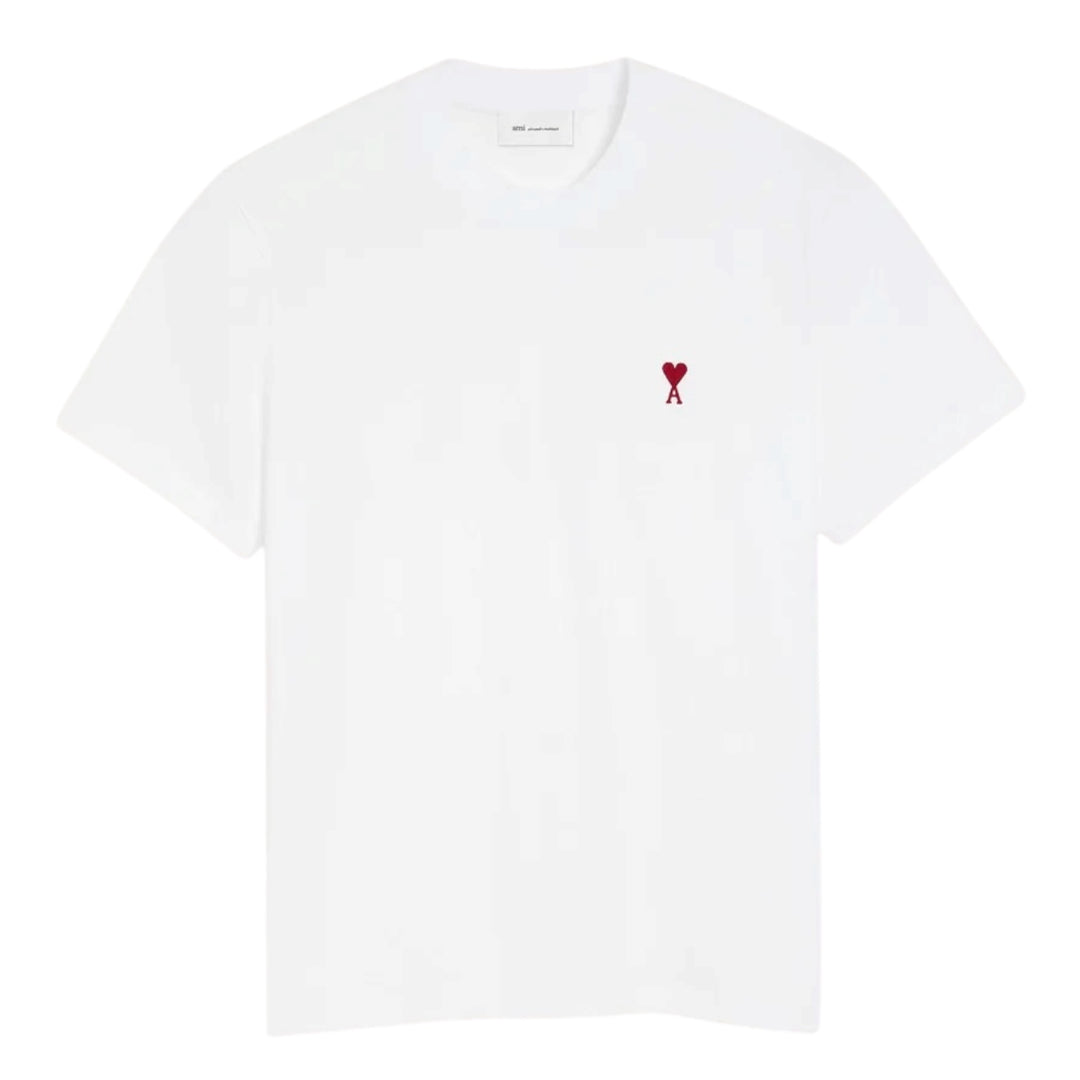 AMI Paris Ami de Coeur Organic Cotton T-Shirt White/Red (Core Collection) - Hype Vault 