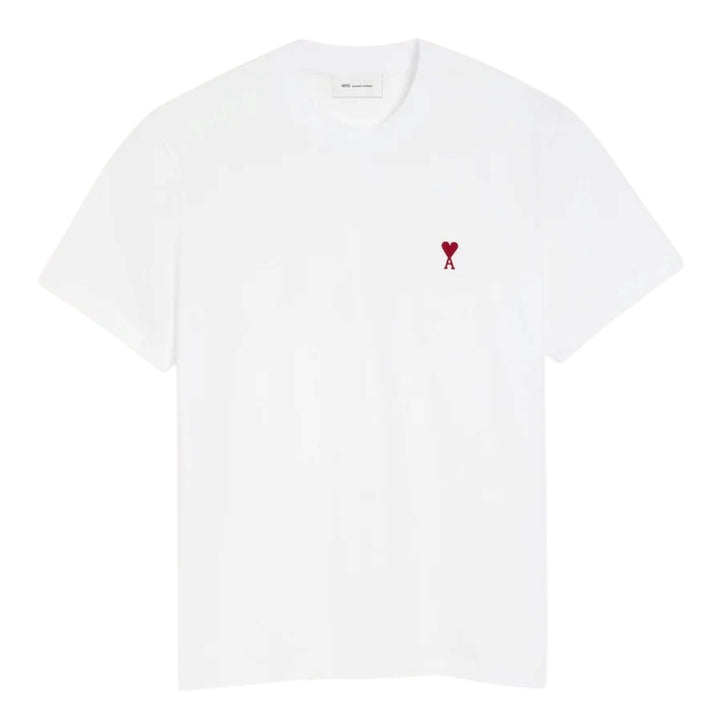 AMI Paris Ami de Coeur Organic Cotton T-Shirt White/Red (Core Collection) - Hype Vault 