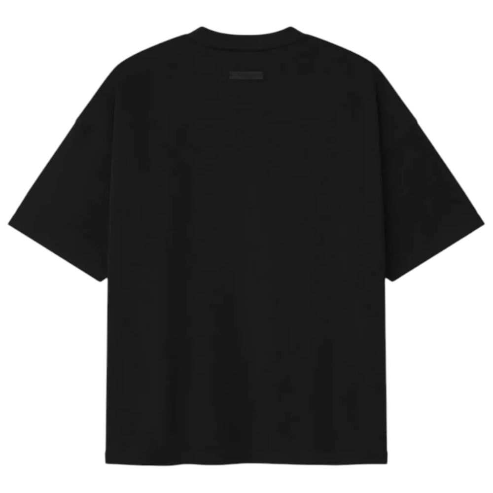 Fear Of God Essentials Ponte 90’s Tee Vintage Black with Reflective Logo (FW25) - Hype Vault 