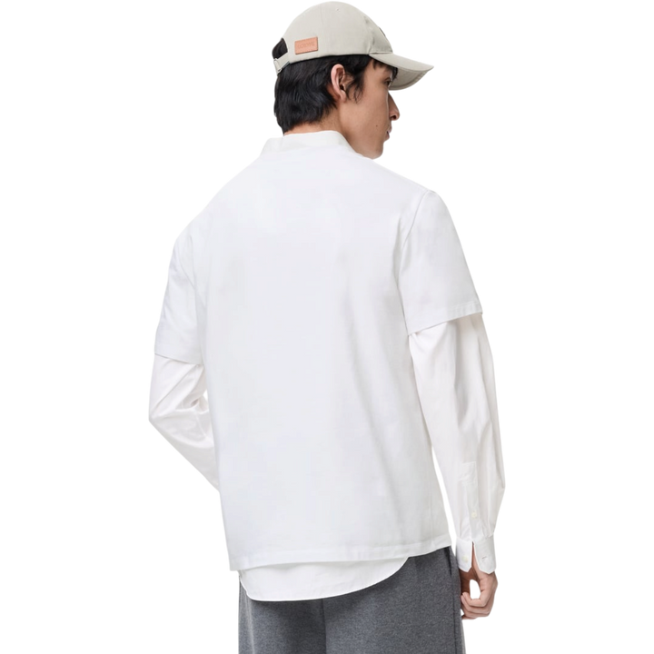 Loewe Embroidered Chest Logo Pocket Tee Relaxed Fit White - Hype Vault 