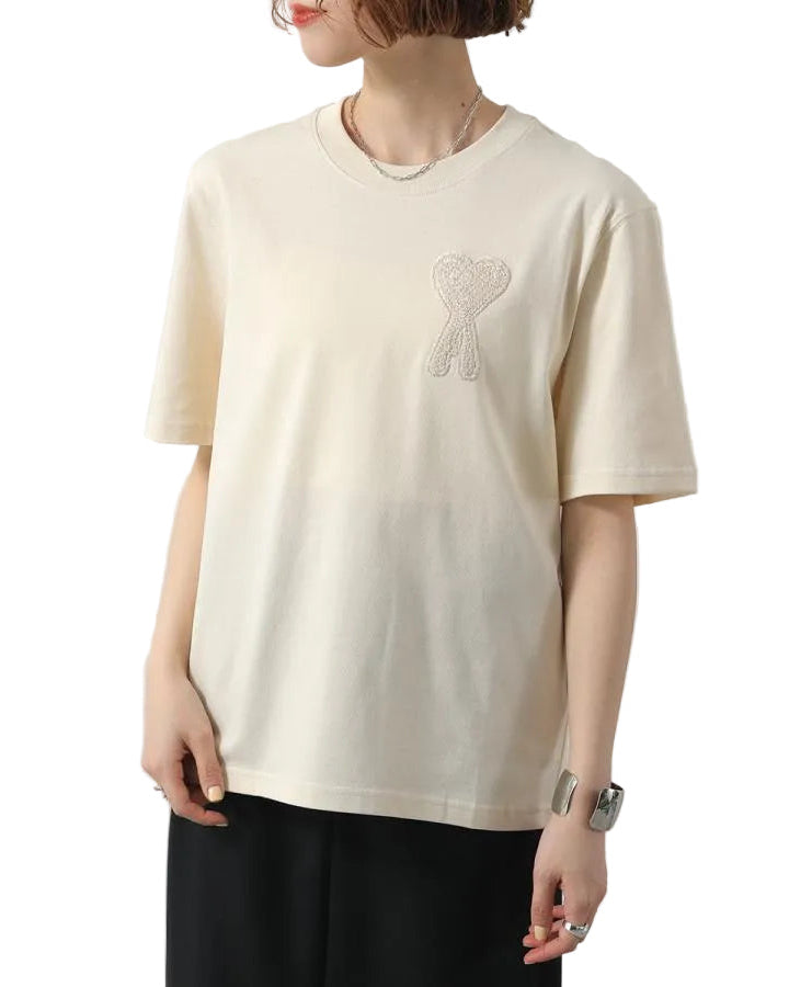 Ami Paris Ami De Coeur Patch T-Shirt ‘Cream’