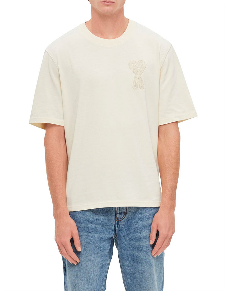 Ami Paris Ami De Coeur Patch T-Shirt ‘Cream’