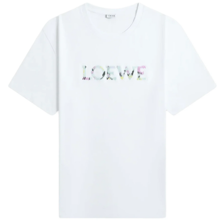 Loewe Anagram Logo Embroidery Relaxed Fit Tee White (FW25)