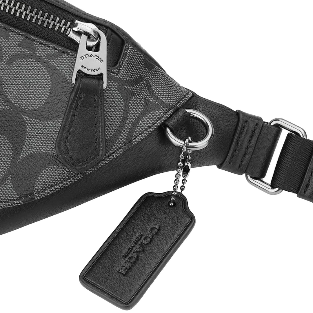 Coach Warren Mini Belt Bag In Signature Canvas Charcoal | Hype Vault