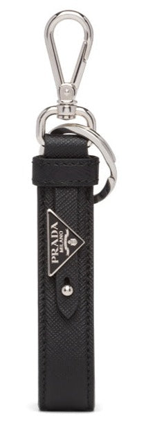 Prada Saffiano Leather Keychain Black