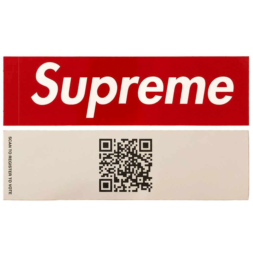 Supreme Register To Vote QR Code Box Logo Sticker | Hype Vault Kuala Lumpur | Asia's Top Trusted High-End Sneakers and Streetwear Store