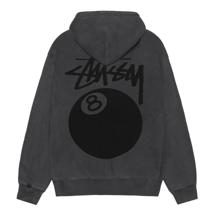 Stüssy 8 Ball Pigment Dyed Zip Hoodie Black (FW24)