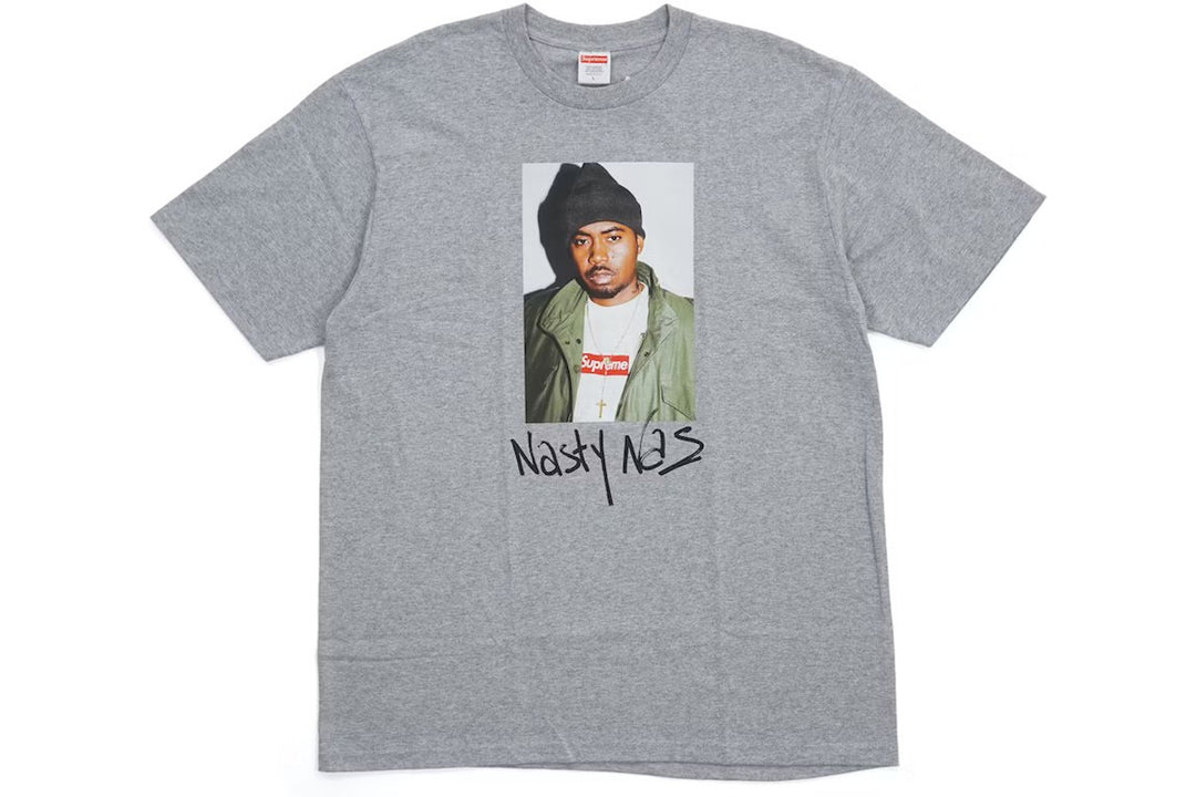 Supreme Nas Tee Heather Grey | Hype Vault Kuala Lumpur | Asia's Top Trusted High-End Sneakers and Streetwear Store