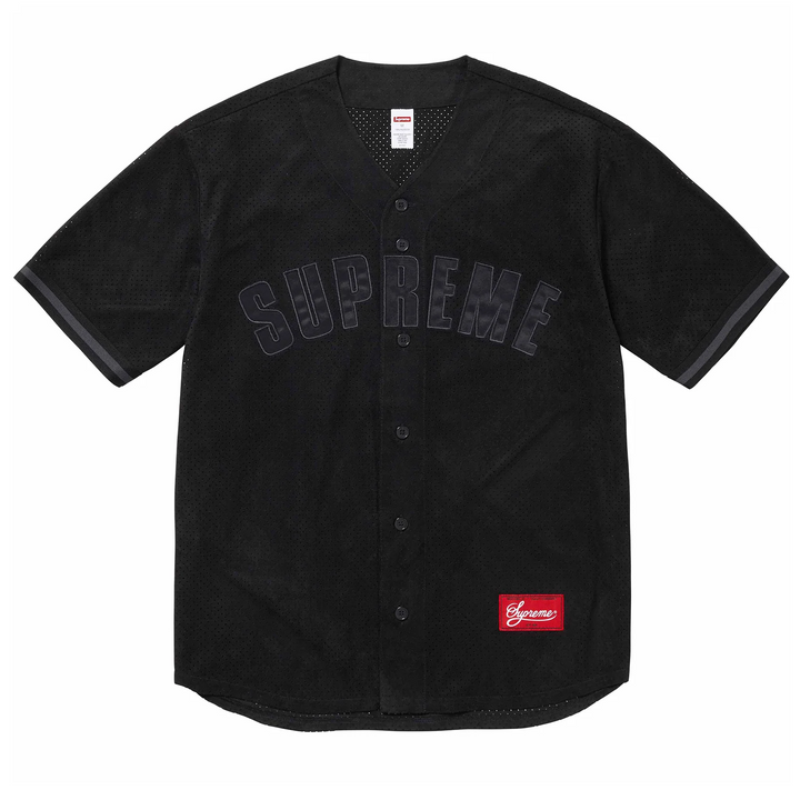 Supreme Ultrasuede Mesh Baseball Jersey Black (SS24)