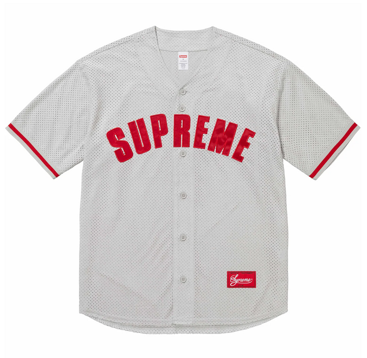 Supreme Ultrasuede Mesh Baseball Jersey Grey (SS24)