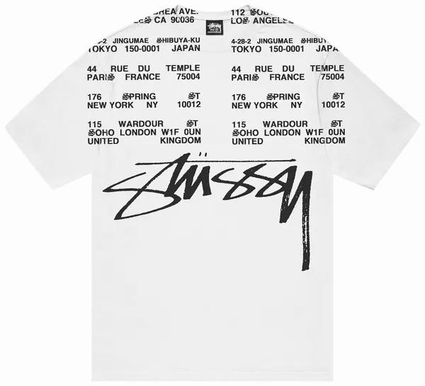 Stussy Locations Pigment Dyed Tee ‘White’ (SS24) | Hype Vault
