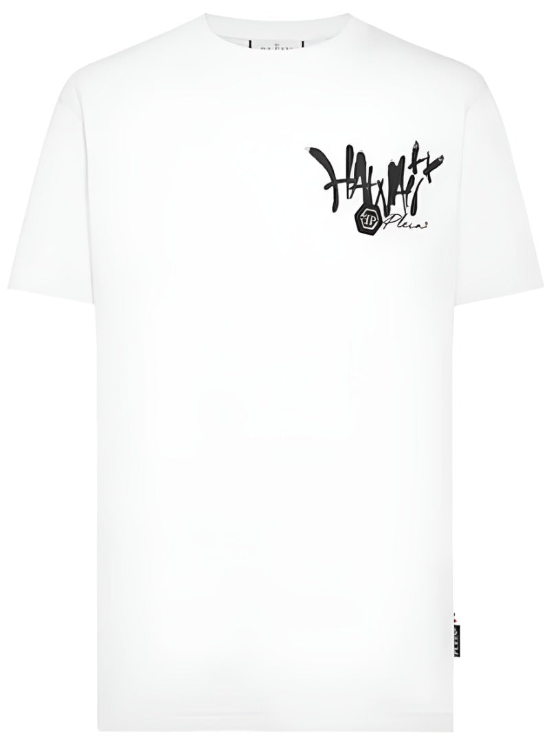 Philipp Plein Hawaii Cotton Short-Sleeve White T-Shirt  | Hype Vault Kuala Lumpur