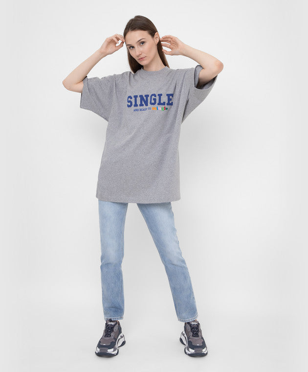 Vetements Single And Ready To Mingle T-Shirt Grey  | Hype Vault Kuala Lumpur