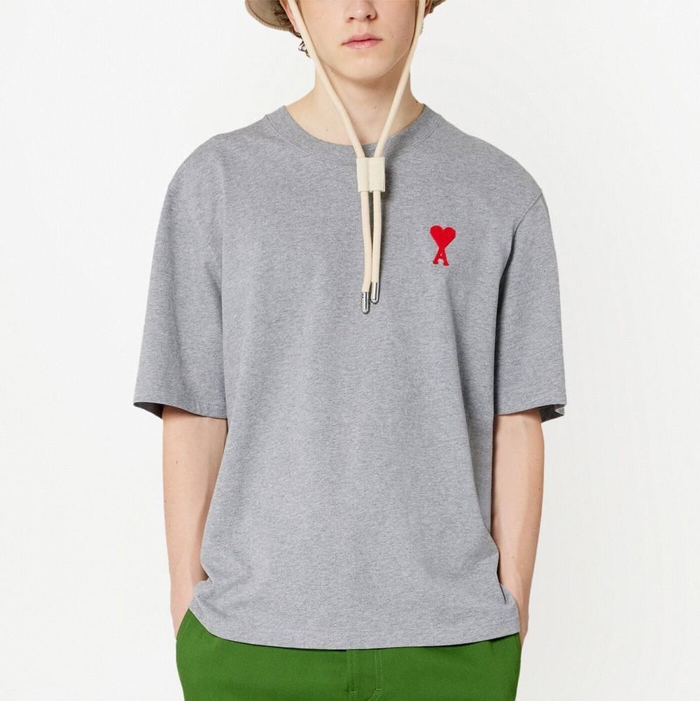 Ami De Coeur Embroidered Heavy Organic Cotton T-Shirt ‘Grey’ | Hype Vault
