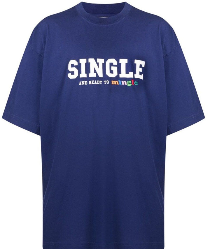 Vetements Single And Ready To Mingle T-Shirt Blue | Hype Vault Kuala Lumpur