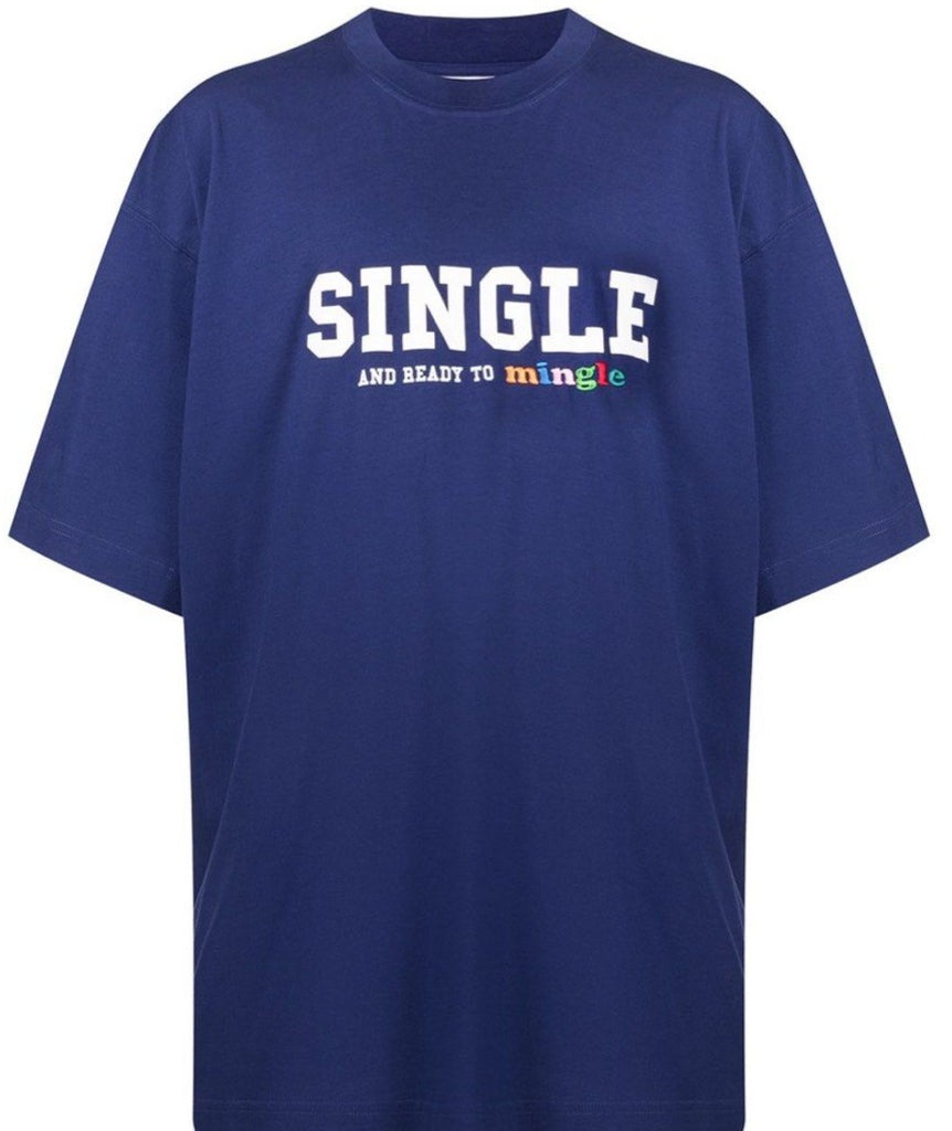 Vetements Single And Ready To Mingle T-Shirt Blue – Hype Vault