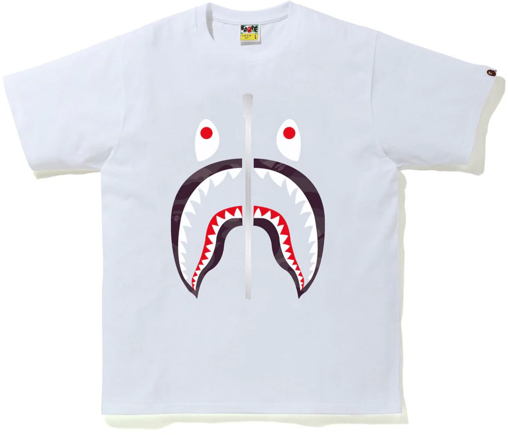 BAPE Color Camo Shark Tee White | Hype Vault Kuala Lumpur | Asia's Top Trusted High-End Sneakers and Streetwear Store