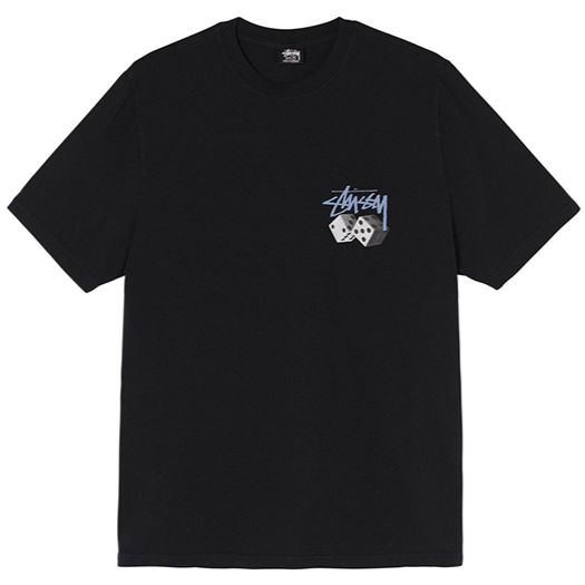 Stussy Roll The Dice Pigment Dyed Tee Black | Hype Vault Kuala Lumpur | Asia's Top Trusted High-End Sneakers and Streetwear Store