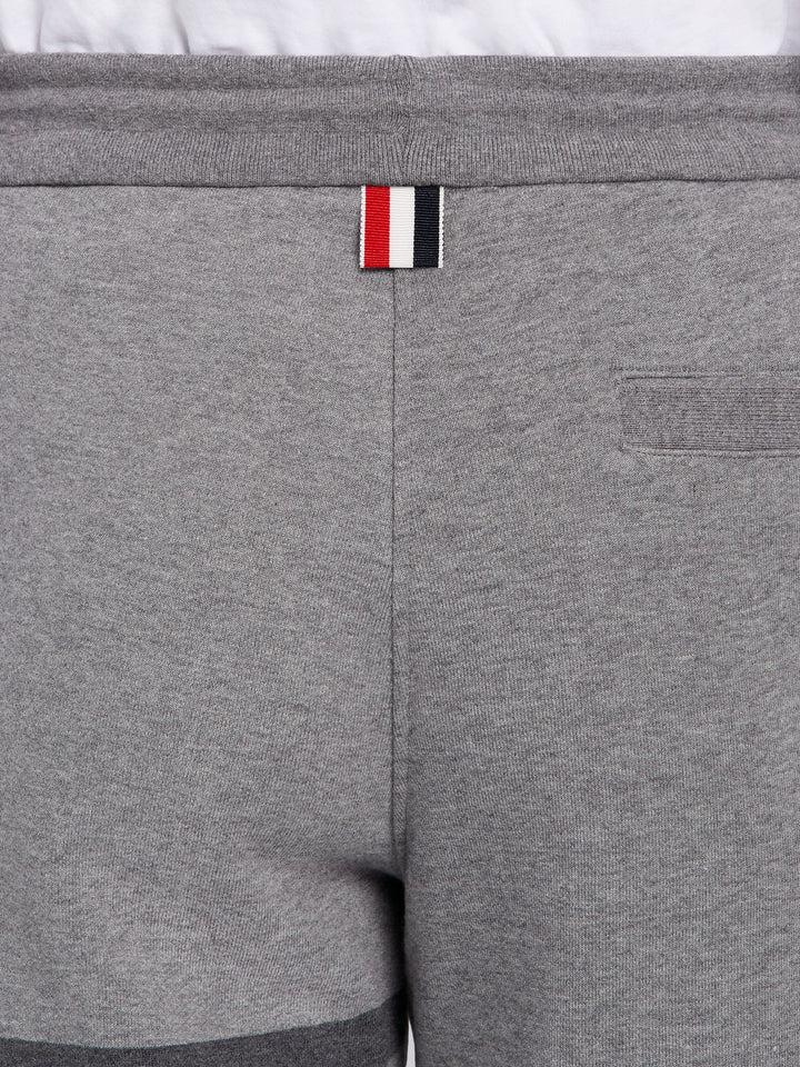 Thom Browne Grey Cotton Loopback Tonal 4-Bar Sweat Shorts | Hype Vault Kuala Lumpur