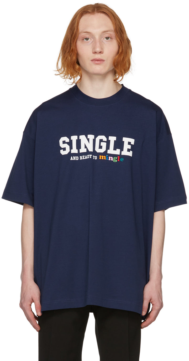 Vetements Single And Ready To Mingle T-Shirt Blue | Hype Vault Kuala Lumpur