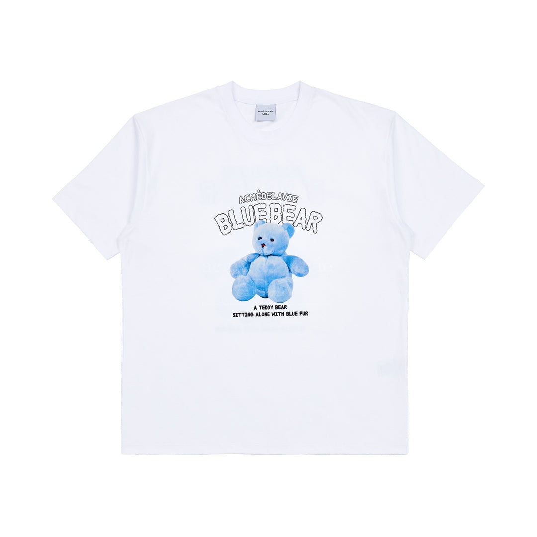 acmé de la vie (ADLV) Blue Teddy Bear Short Sleeve T-Shirt White | Hype Vault Kuala Lumpur | Asia's Top Trusted High-End Sneakers and Streetwear Store