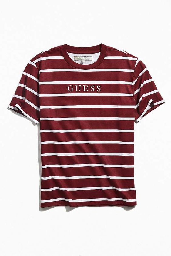 Guess Doheny Stripe Tee Red| Hype Vault Kuala Lumpur | Asia's Top Trusted High-End Sneakers and Streetwear Store