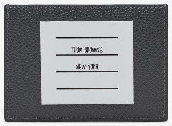 Thom Browne Single Card Holder W/ Paper Label In Pebble Grain Leather | Hype Vault Kuala Lumpur