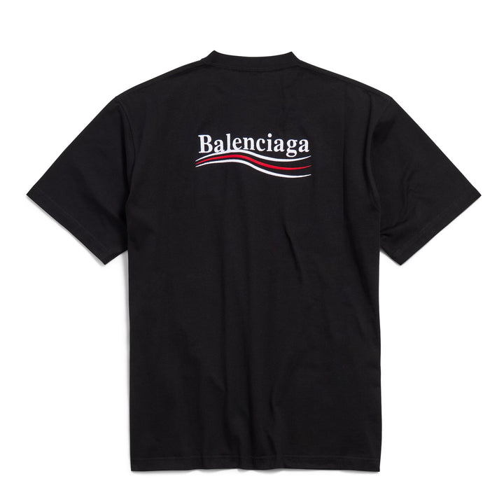 Balenciaga Political Campaign Embroidered Logo T-Shirt ‘Black’ | Hype Vault