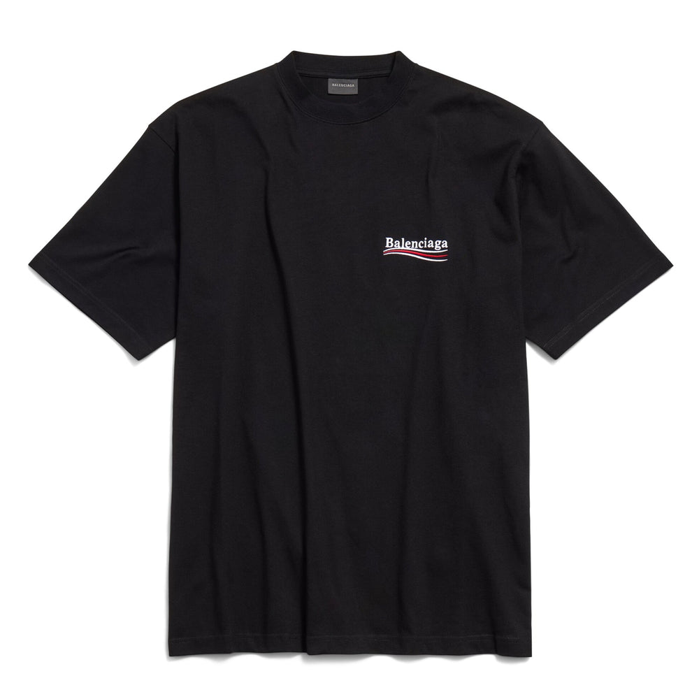 Balenciaga Political Campaign Embroidered Logo T-Shirt ‘Black’ | Hype Vault
