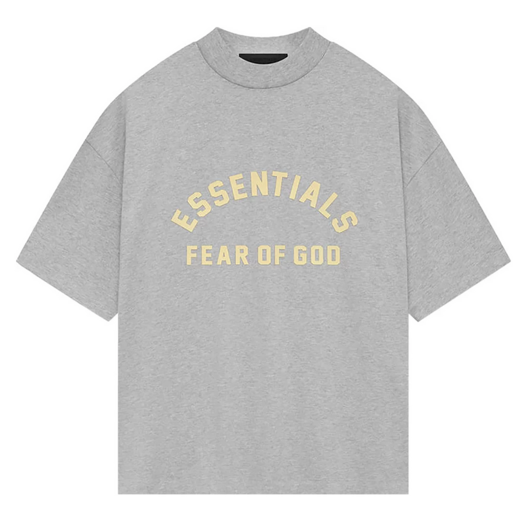 Fear of God Essentials Heavy Jersey Crewneck T-Shirt 'Light Heather Grey' | Hype Vault