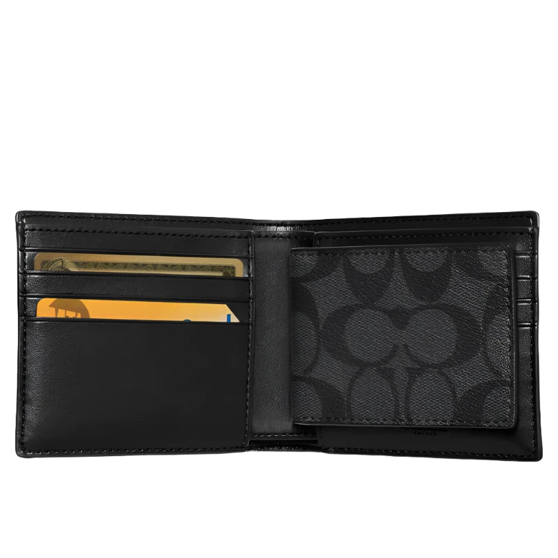 Coach 3 In 1 Wallet In Signature Canvas Charcoal/Black | Hype Vault