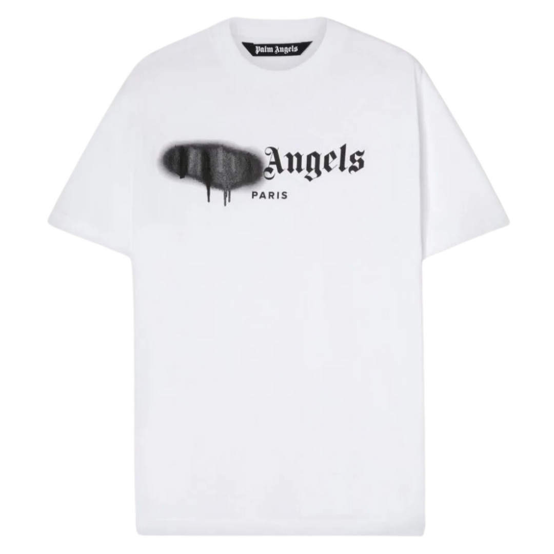 Palm Angels Paris Sprayed Logo Tee White | Hype Vault Kuala Lumpur | Asia's Top Trusted High-End Sneakers and Streetwear Store