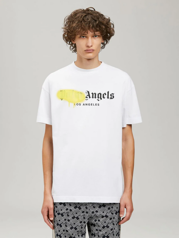 Palm Angels Los Angeles Sprayed Logo Tee White | Hype Vault Kuala Lumpur | Asia's Top Trusted High-End Sneakers and Streetwear Store