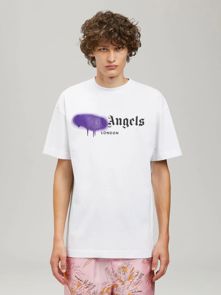Palm Angels London Sprayed Logo Tee White