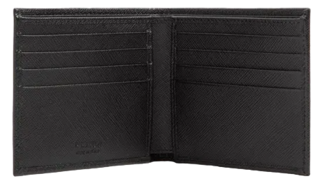 Prada Triangle Logo Bifold Wallet Black