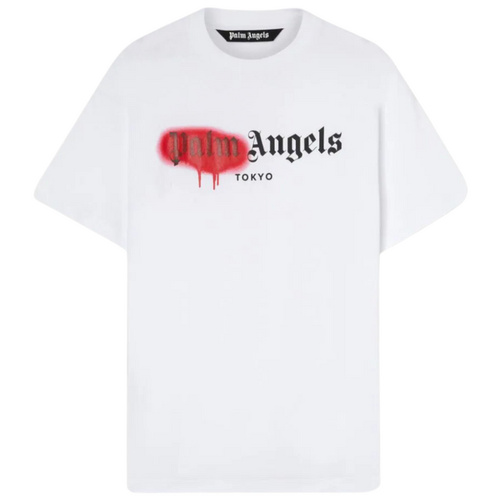 Palm Angels Tokyo Sprayed Logo Tee White | Hype Vault Kuala Lumpur | Asia's Top Trusted High-End Sneakers and Streetwear Store