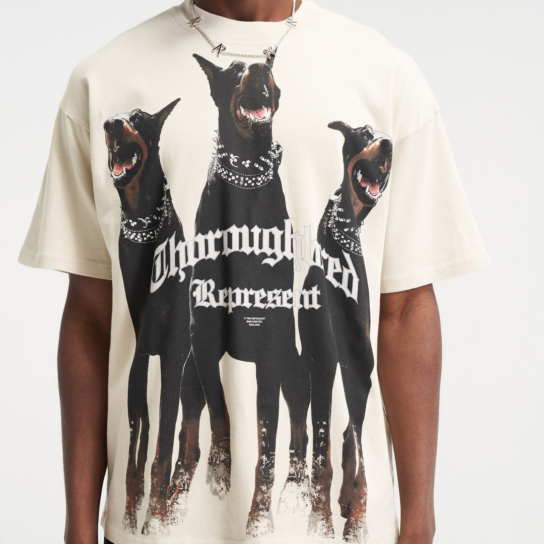 Represent Thoroughbred T-Shirt Vintage White - Hype Vault 
