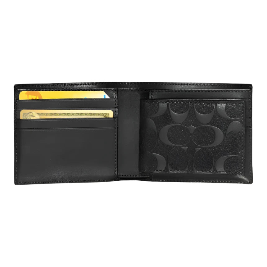 Coach 3-in-1 Wallet in Signature Leather Black | Hype Vault