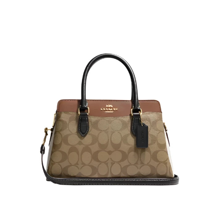 Coach Mini Darcie Carryall Bag In Colorblock Signature Canvas Khaki/Multi | Hype Vault