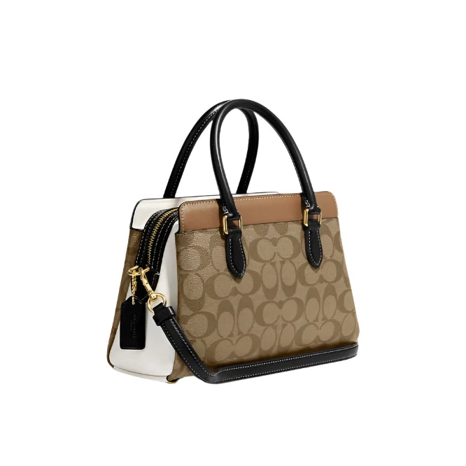 Coach Mini Darcie Carryall Bag In Colorblock Signature Canvas Khaki/Multi | Hype Vault