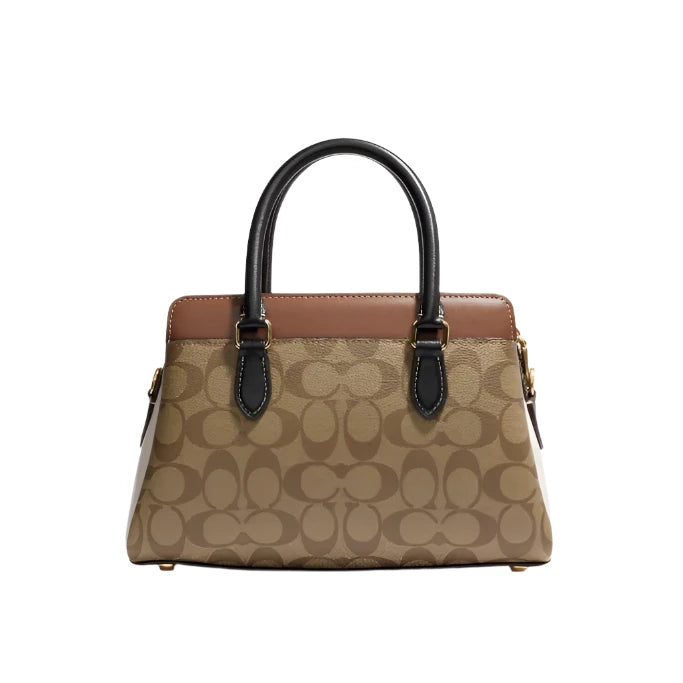 Coach Mini Darcie Carryall Bag In Colorblock Signature Canvas Khaki/Multi | Hype Vault