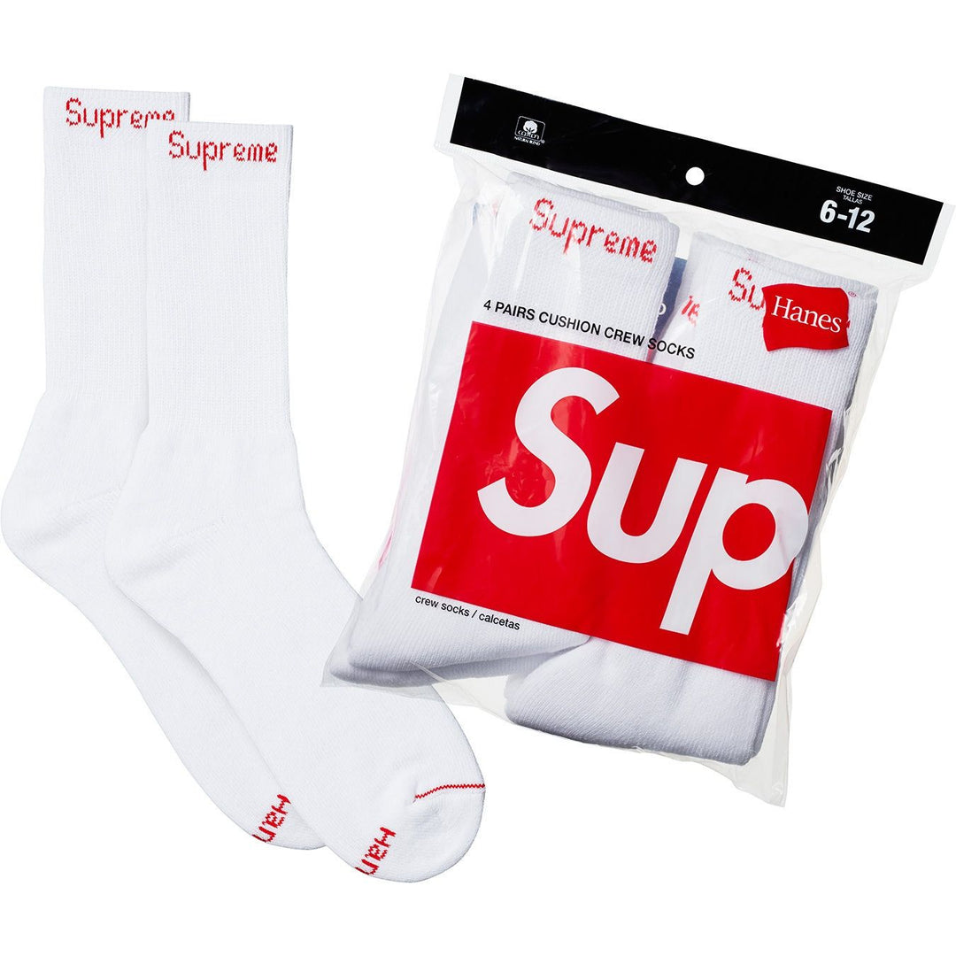Supreme Hanes Crew Socks White| Hype Vault Kuala Lumpur | Asia's Top Trusted High-End Sneakers and Streetwear Store