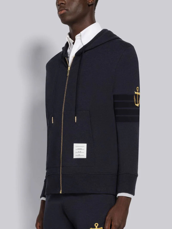 Thom Browne Lightweight Anchor Loopback 4-Bar Zip Hoodie | Hype Vault Kuala Lumpur