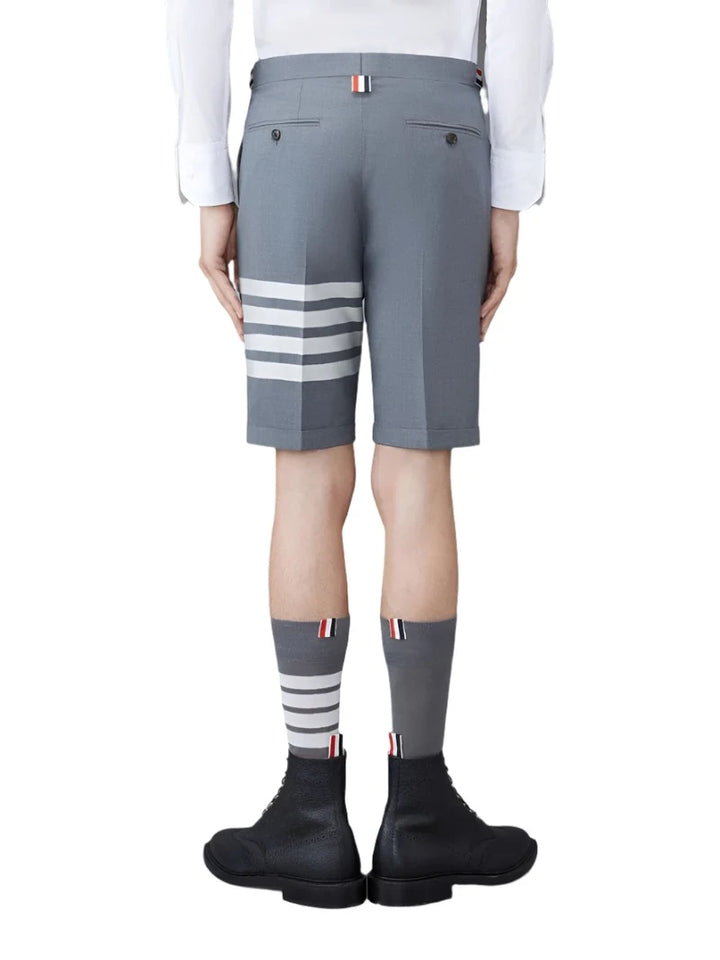 Thom Browne Medium Grey Plain Weave Suiting 4-Bar Shorts | Hype Vault Kuala Lumpur