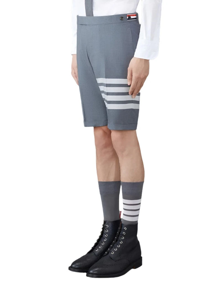 Thom Browne Medium Grey Plain Weave Suiting 4-Bar Shorts | Hype Vault Kuala Lumpur