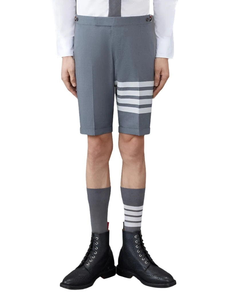 Thom Browne Medium Grey Plain Weave Suiting 4-Bar Shorts | Hype Vault Kuala Lumpur